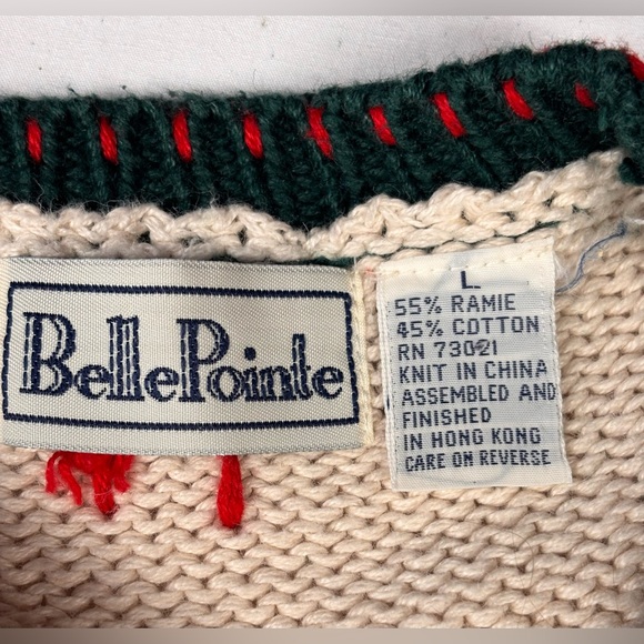 Belle Pointe Rare Vintage Christmas 1990s Faux Plaid Appliqué Tress Large - Picture 6 of 7